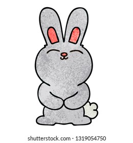 hand drawn quirky cartoon rabbit