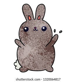 hand drawn quirky cartoon rabbit