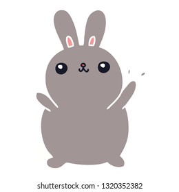hand drawn quirky cartoon rabbit