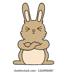 hand drawn quirky cartoon rabbit