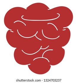 hand drawn quirky cartoon raspberry
