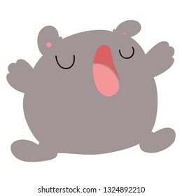 hand drawn quirky cartoon singing bear