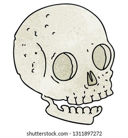 hand drawn quirky cartoon skull