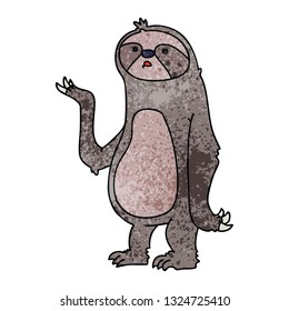 hand drawn quirky cartoon sloth