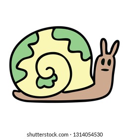 hand drawn quirky cartoon snail