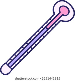 hand drawn quirky cartoon thermometer in bright neon color