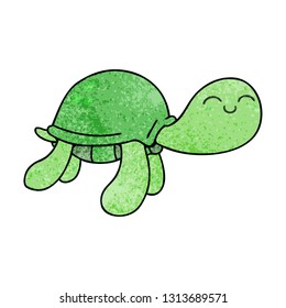 hand drawn quirky cartoon turtle