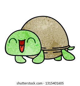 hand drawn quirky cartoon turtle