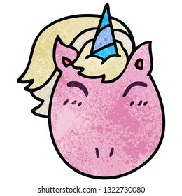 hand drawn quirky cartoon unicorn