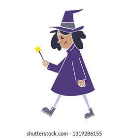 hand drawn quirky cartoon witch