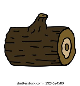 hand drawn quirky cartoon wooden log