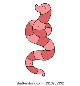 hand drawn quirky cartoon worm