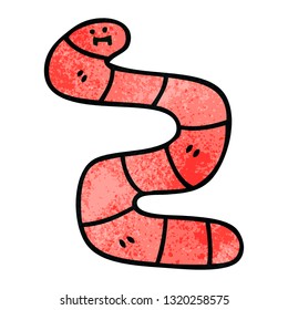 hand drawn quirky cartoon worm