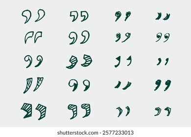 hand drawn quotation marks in vector