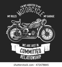 Hand drawn quote about motorcycles and bikers