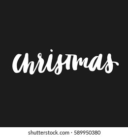 Hand drawn quote and catchword for your design. Merry christmas. Unique brush pen lettering. Can be used for print (bags, posters, cards, stationery) and like overlays in social media.