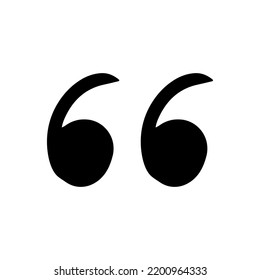 Hand drawn quote icon. Silhouette quote for text and citation phrases in doodle style. Black symbol for speaking and writing. Sign sketch and comment or remark vector illustration