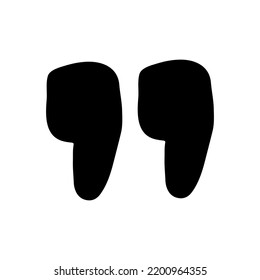 Icono de cita dibujada a mano. Cita de silueta para texto y frases de citas en estilo doodle. Símbolo negro para hablar y escribir. Firmar esbozo y comentar o marcar ilustración vectorial