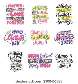 Hand Drawn quote for Mothers day. Hand drawn lettering. Vector art.