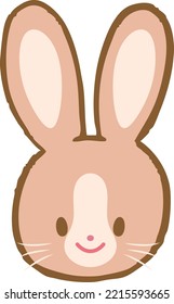 hand drawn rabbit face illustration icon