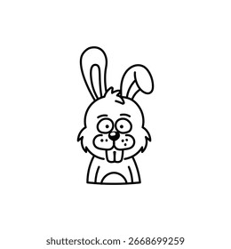 Hand Drawn Rabbit Icon - Cute Bunny Doodle