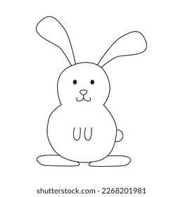 Hand drawn rabbit illustration. Isolated on white background
