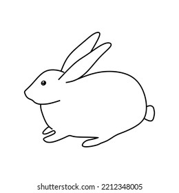 Hand drawn rabbit isolated. Bunny linear illustration. Bunny in doodle style. vector eps10