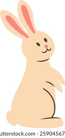 Hand Drawn Rabbit Sitting Vector Illustration