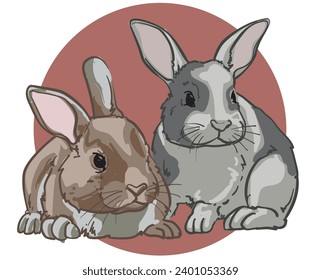 ilustración de vector de conejo dibujado a mano