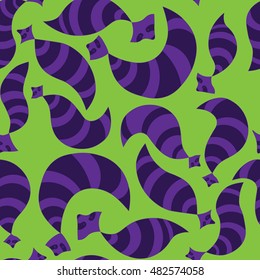 Hand drawn raccoon seamless pattern. Vector illustration.