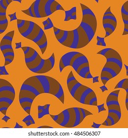 Hand drawn raccoon seamless pattern. Vector illustration.