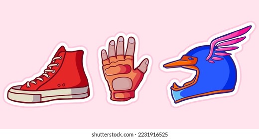 Hand drawn racer stickers pack