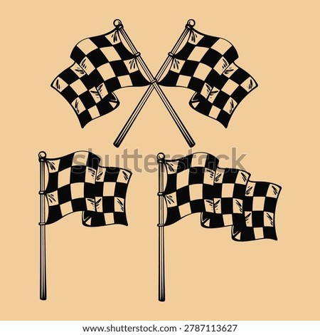 Hand drawn racing checkered flag