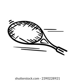 hand drawn racket. doodle racket concept
