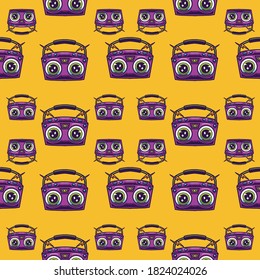 hand drawn radio seamless pattern