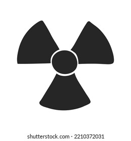 Hand drawn Radioactive symbol vector illustration