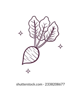 Hand Drawn Radish. Doodle Vector Sketch Illustration