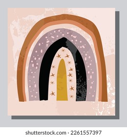 Arcoiris dibujado a mano. Textura infantil escandinava creativa para tela, envoltura, textil, papel pintado, vestimenta. Ilustración de acuarela.
