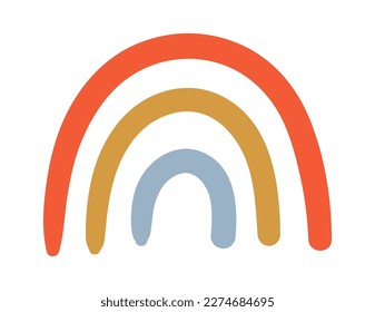 Hand drawn rainbow doodle element flat icon. Vector illustration