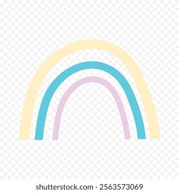 Hand drawn rainbow element. Boho rainbow hand drawn illustration