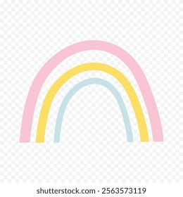 Hand drawn rainbow element. Boho rainbow hand drawn illustration