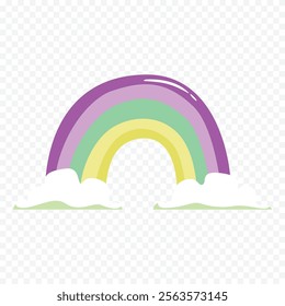 Hand drawn rainbow element. Boho rainbow hand drawn illustration