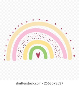 Hand drawn rainbow element. Boho rainbow hand drawn illustration