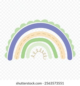 Hand drawn rainbow element. Boho rainbow hand drawn illustration