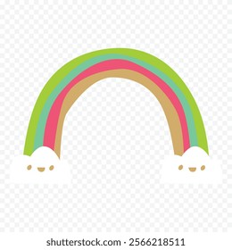 Hand drawn rainbow element. Boho rainbow hand drawn illustration