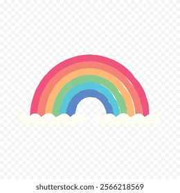 Hand drawn rainbow element. Boho rainbow hand drawn illustration