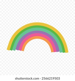 Hand drawn rainbow element. Boho rainbow hand drawn illustration