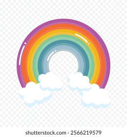 Hand drawn rainbow element. Boho rainbow hand drawn illustration