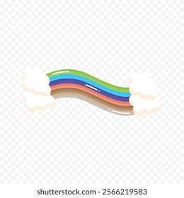 Hand drawn rainbow element. Boho rainbow hand drawn illustration