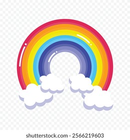 Hand drawn rainbow element. Boho rainbow hand drawn illustration